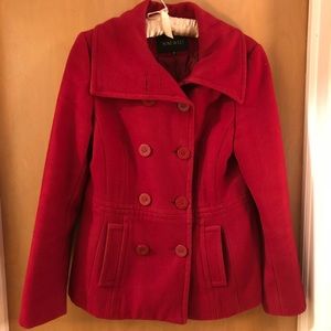 Red Nine West Pea Coat